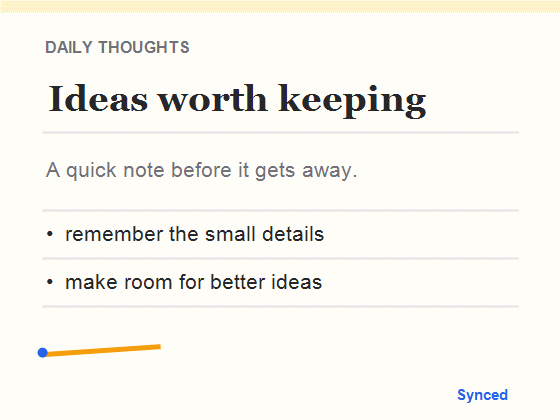 Animated preview of writing a note in Navisht